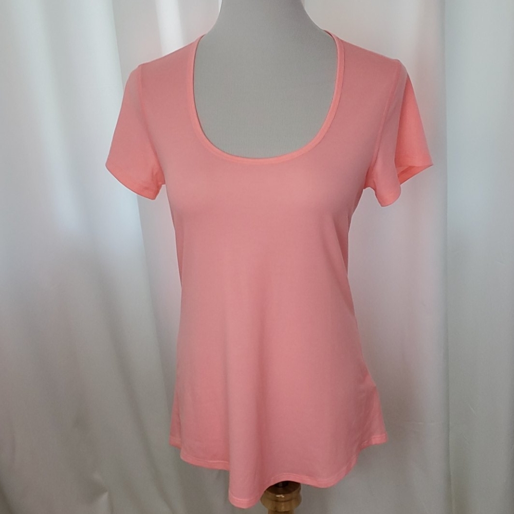 Lucy Tech Short Sleeve Workout Tee Pink Orange Size M